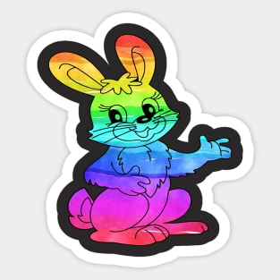 Funny Rainbow Bunny Sticker